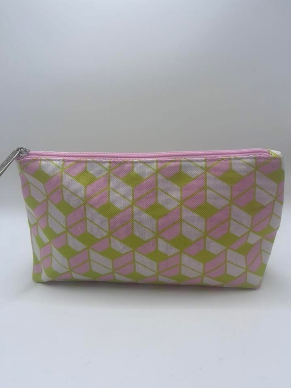 Clinique Pink and Lime Geometric Cosmetic Bag